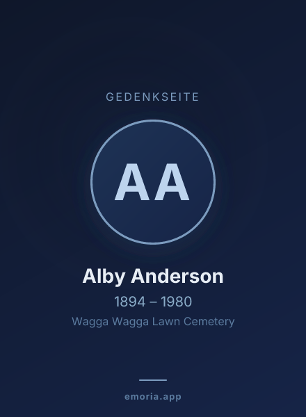 Gedenkportrait von Alby Anderson