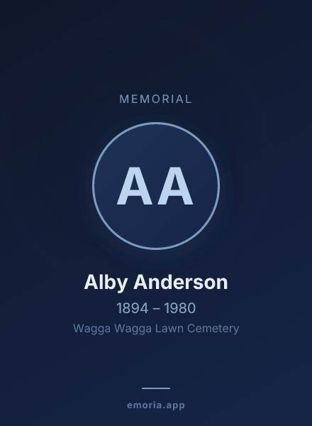 Memorial portrait of Alby Anderson