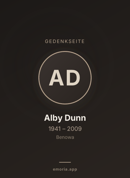 Gedenkportrait von Alby Dunn
