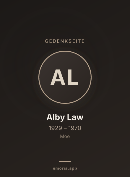 Gedenkportrait von Alby Law