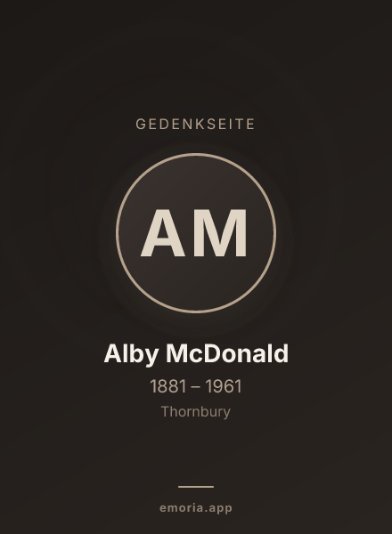 Gedenkportrait von Alby McDonald