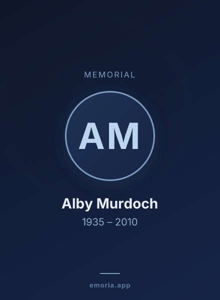 Memorial portrait of Alby Murdoch