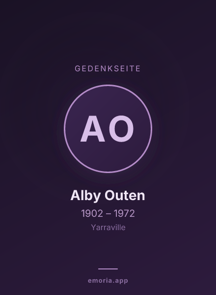 Gedenkportrait von Alby Outen