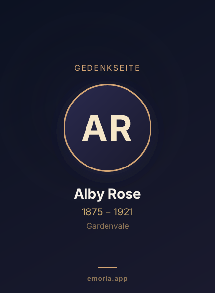 Gedenkportrait von Alby Rose
