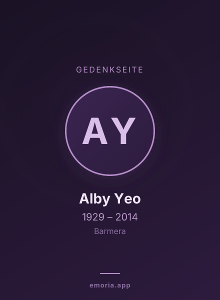 Gedenkportrait von Alby Yeo