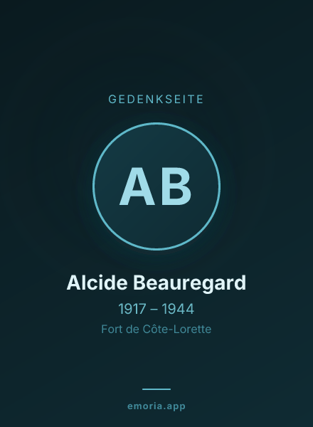 Gedenkportrait von Alcide Beauregard