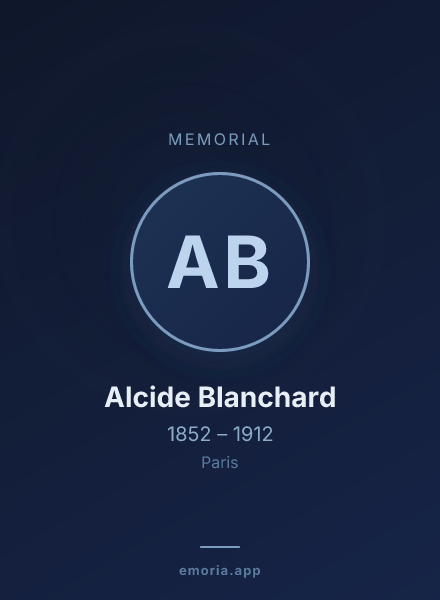 Memorial portrait of Alcide Blanchard
