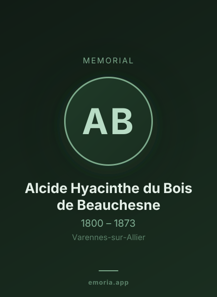 Memorial portrait of Alcide Hyacinthe du Bois de Beauchesne