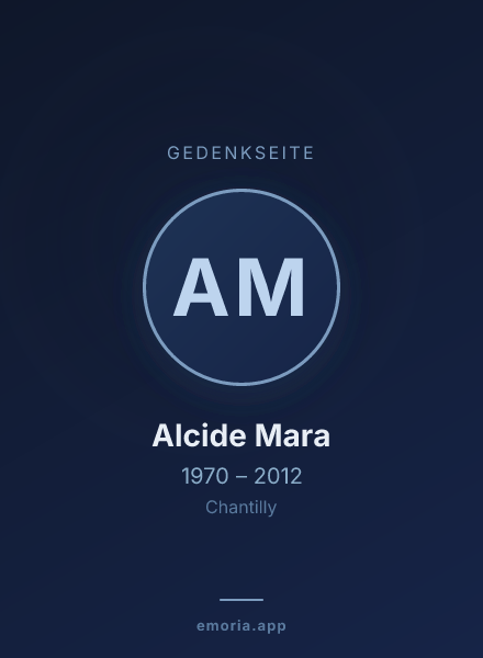 Gedenkportrait von Alcide Mara