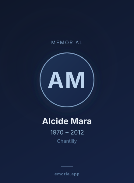 Memorial portrait of Alcide Mara