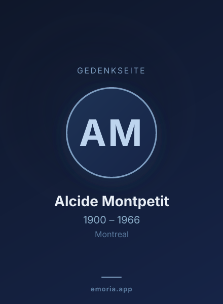 Gedenkportrait von Alcide Montpetit