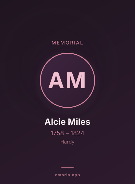 Memorial portrait of Alcie Miles