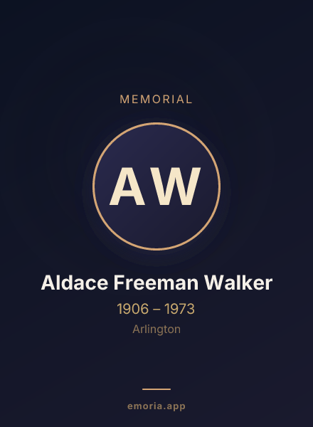 Memorial portrait of Aldace Freeman Walker