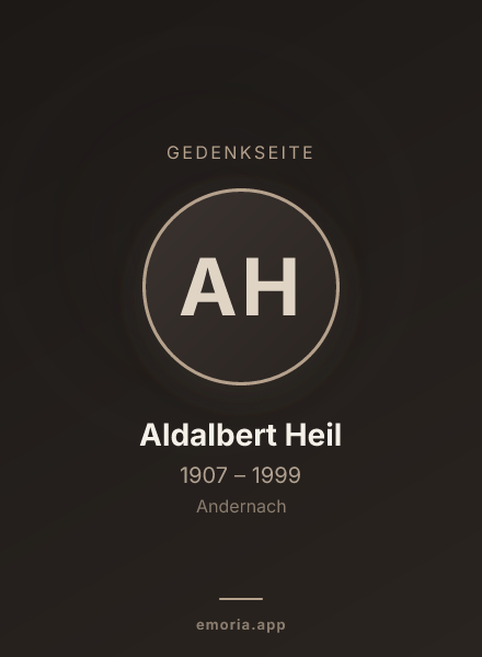 Gedenkportrait von Aldalbert Heil