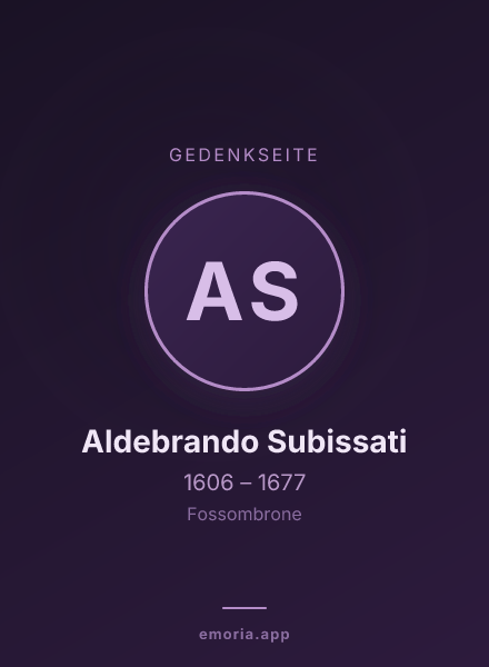 Gedenkportrait von Aldebrando Subissati