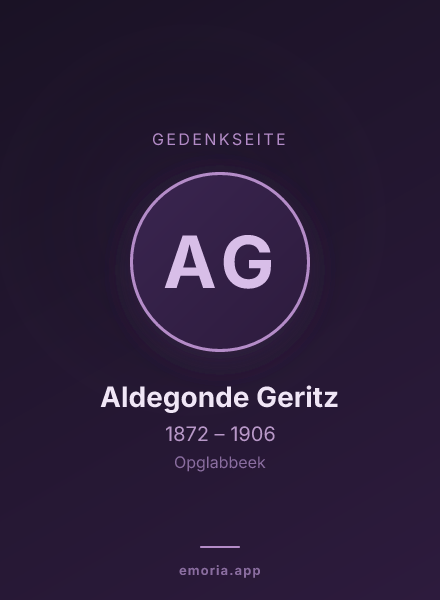 Gedenkportrait von Aldegonde Geritz