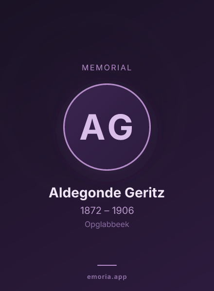 Memorial portrait of Aldegonde Geritz