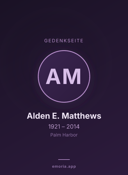 Gedenkportrait von Alden E. Matthews