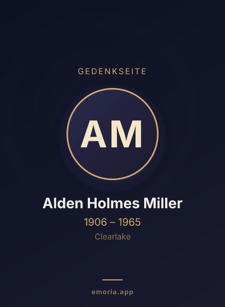 Gedenkportrait von Alden Holmes Miller
