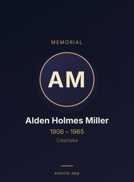 Memorial portrait of Alden Holmes Miller