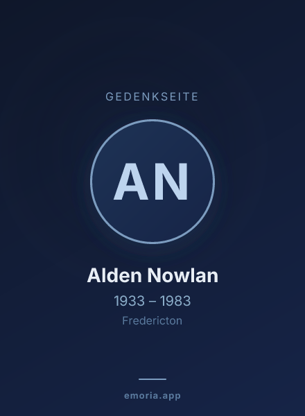 Gedenkportrait von Alden Nowlan