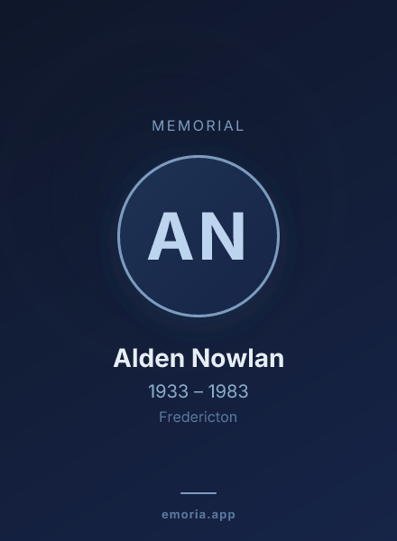 Memorial portrait of Alden Nowlan