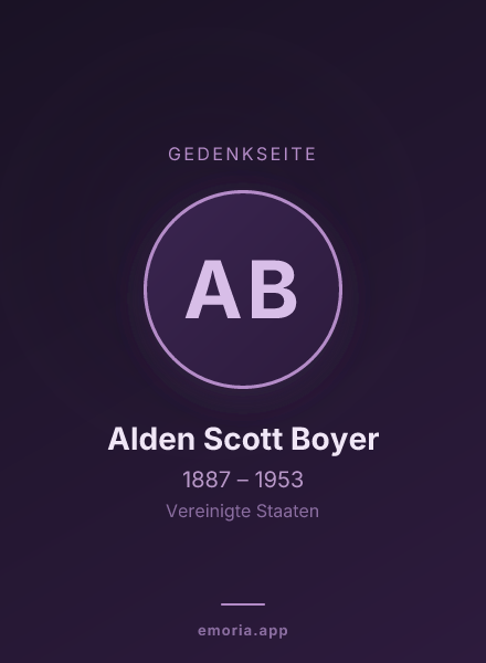 Gedenkportrait von Alden Scott Boyer