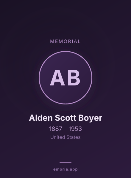 Memorial portrait of Alden Scott Boyer