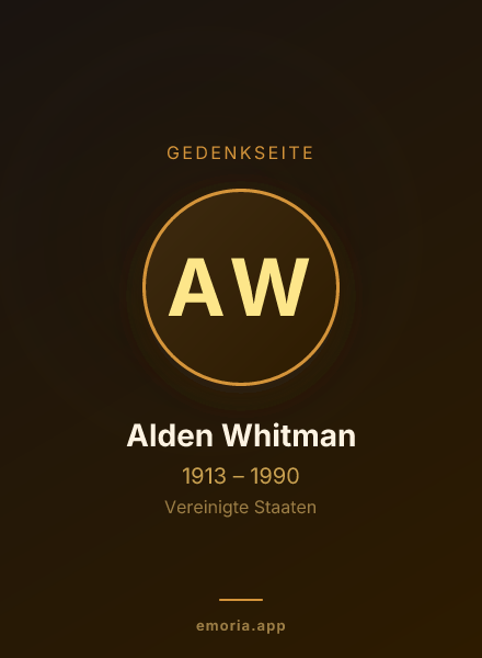 Gedenkportrait von Alden Whitman