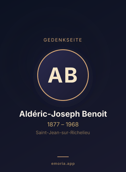 Gedenkportrait von Aldéric-Joseph Benoit