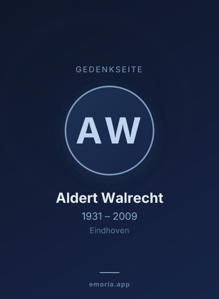 Gedenkportrait von Aldert Walrecht