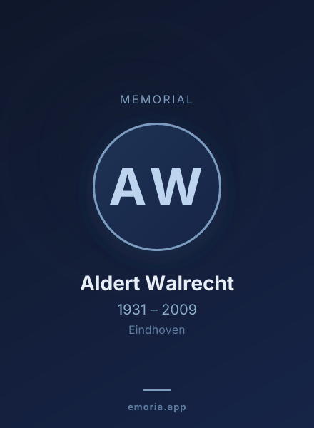 Memorial portrait of Aldert Walrecht