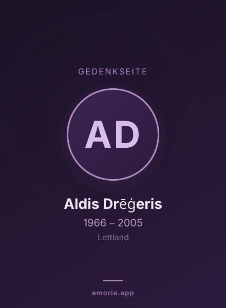 Gedenkportrait von Aldis Drēģeris