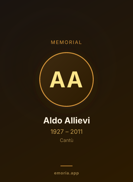 Memorial portrait of Aldo Allievi