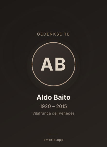 Gedenkportrait von Aldo Baito