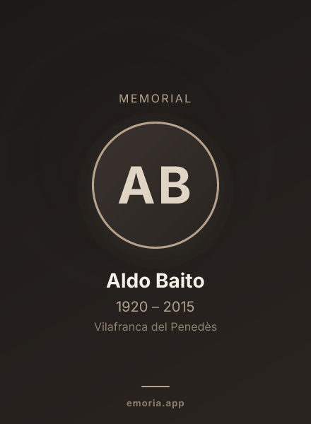 Memorial portrait of Aldo Baito