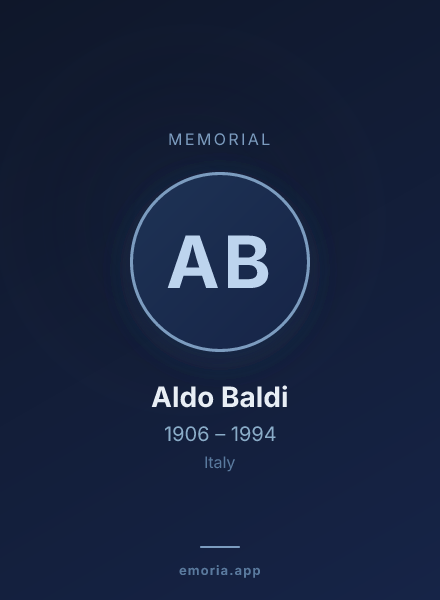 Memorial portrait of Aldo Baldi