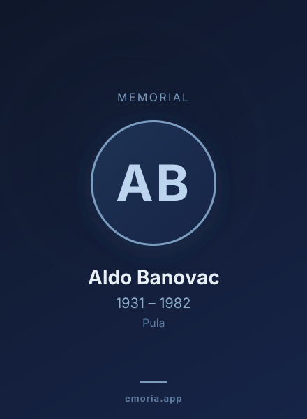 Memorial portrait of Aldo Banovac