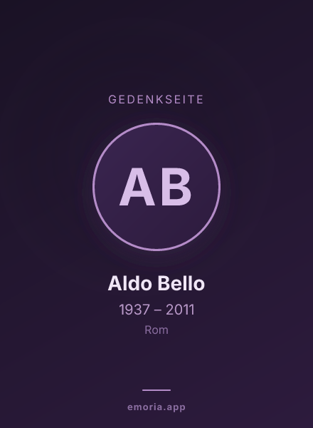 Gedenkportrait von Aldo Bello