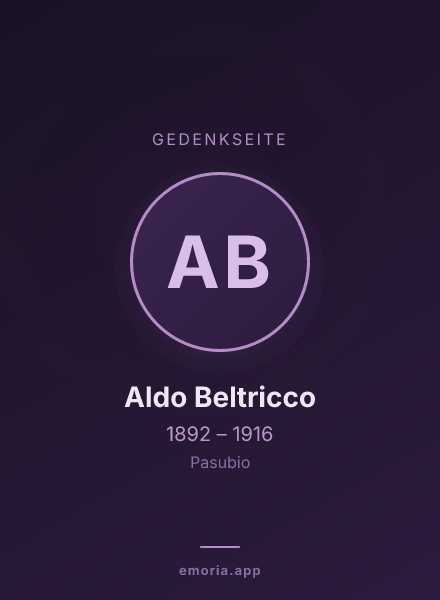 Gedenkportrait von Aldo Beltricco