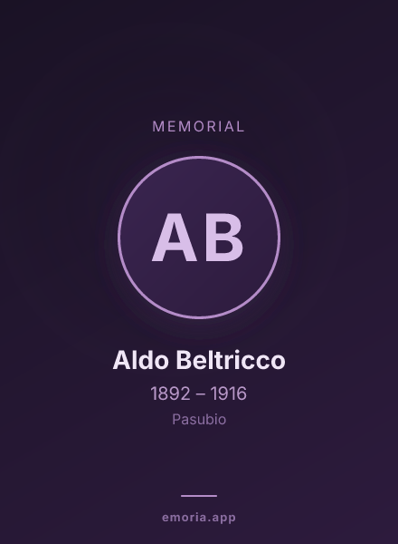 Memorial portrait of Aldo Beltricco
