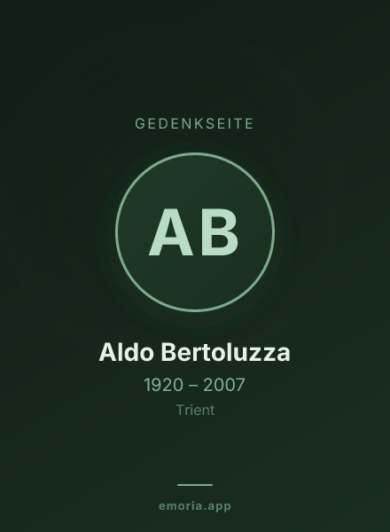 Gedenkportrait von Aldo Bertoluzza