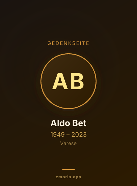 Gedenkportrait von Aldo Bet