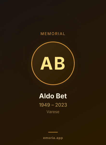 Memorial portrait of Aldo Bet