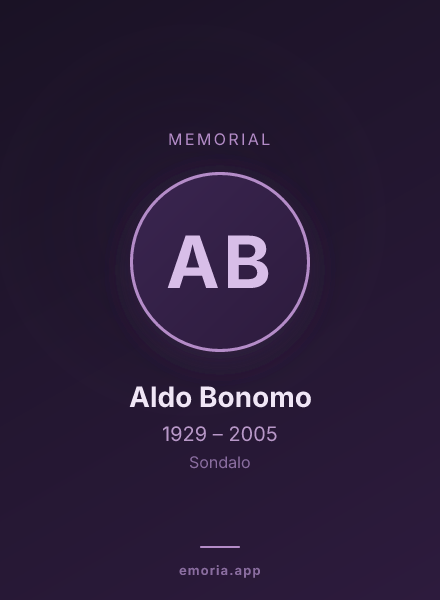 Memorial portrait of Aldo Bonomo