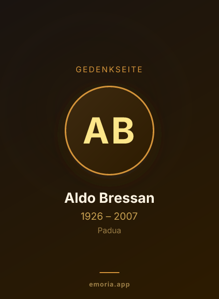 Gedenkportrait von Aldo Bressan