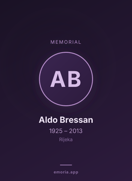 Memorial portrait of Aldo Bressan