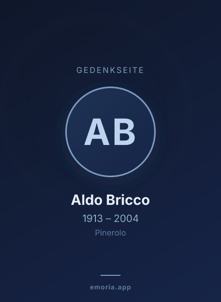 Gedenkportrait von Aldo Bricco