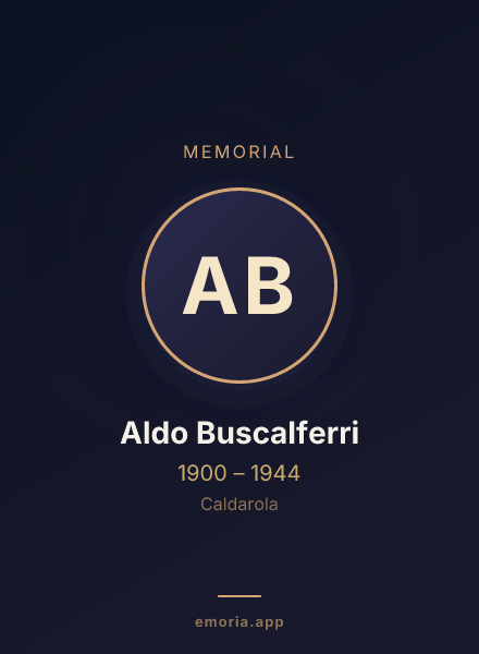 Memorial portrait of Aldo Buscalferri