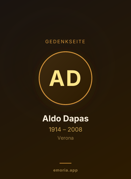 Gedenkportrait von Aldo Dapas